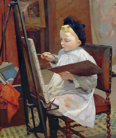 Marcel Renoux Pintando de Jules Ernest Renoux